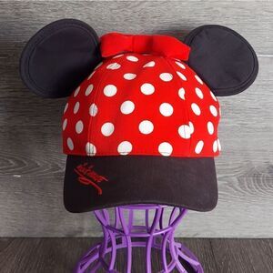 Disney Parks Minnie Mouse Ear Hat Red Polka Dot Youth Cap